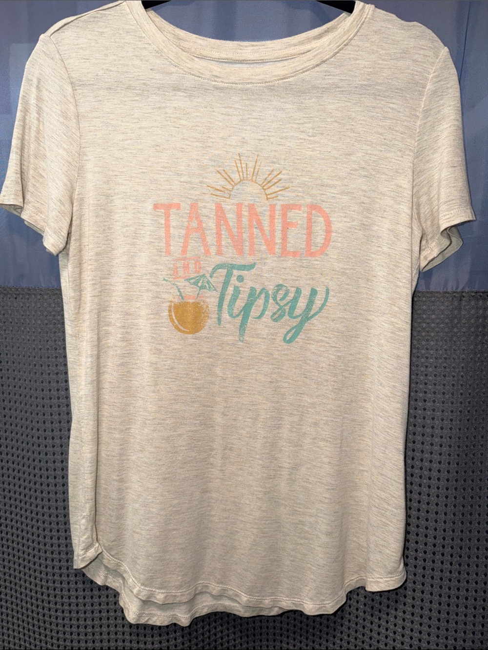 Maurices Cream 'Tanned and Tipsy' Graphic Tee XS